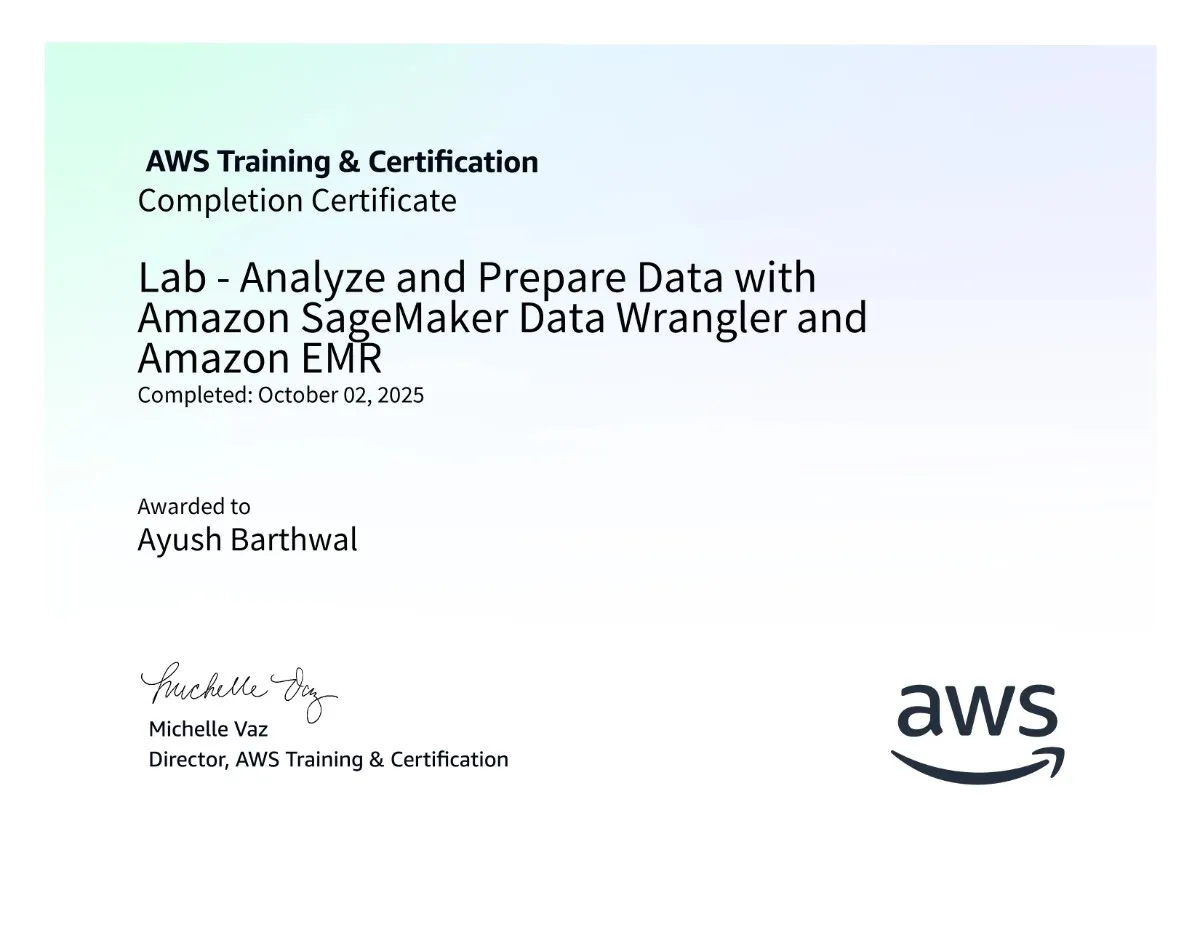 AWS Lab - Analyze and Prepare Data with Amazon SageMaker Data Wrangler and Amazon EMR